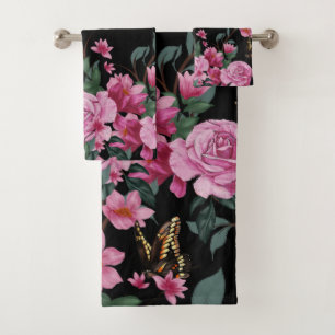 Country Vintag Floral Butterfly Handtuch Set