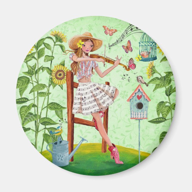 Country Violin Girl | Magnet (Vorne)