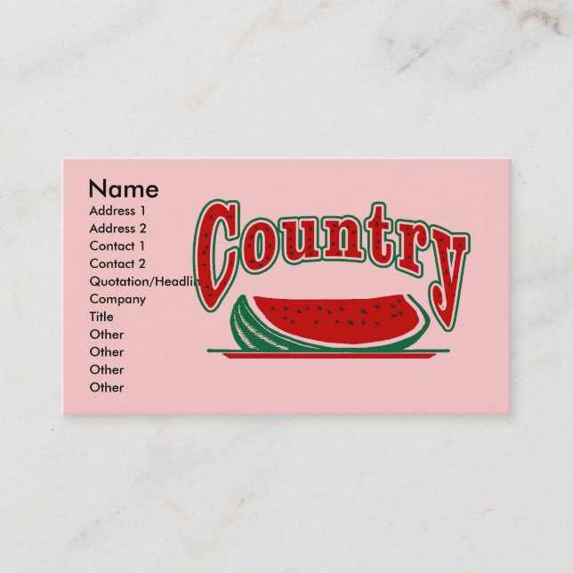 Country Watermelon, Visitenkarte (Vorderseite)