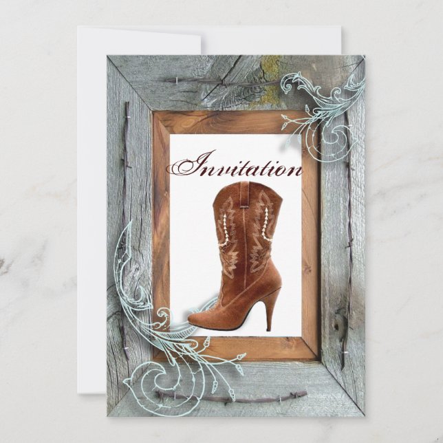 Country Wedding Brautparty Tee Party Einladung (Vorderseite)