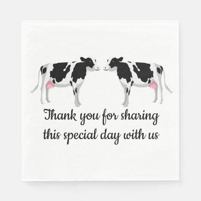 Country Wedding Cow Farm Verlobung Brautparty Serviette (Vorderseite)