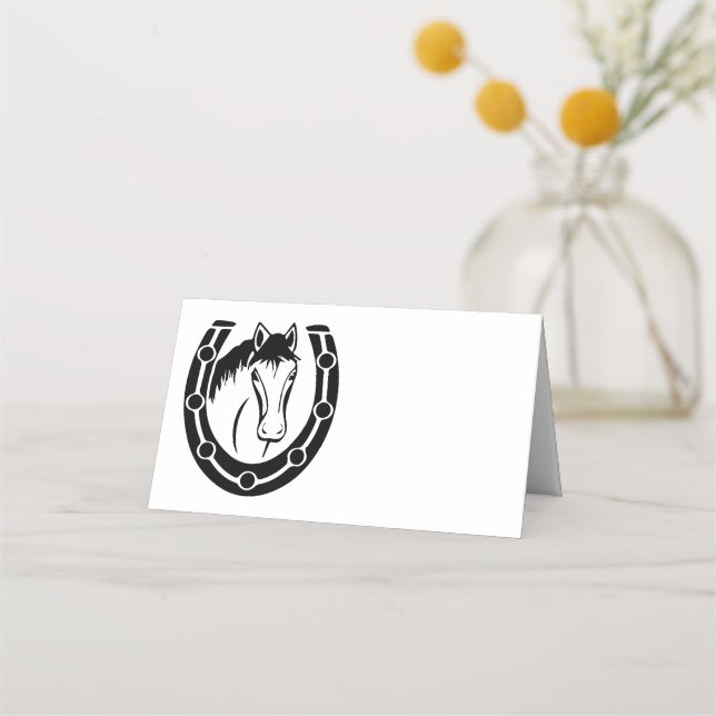 Country Wedding Horseshoe Western Platzkarte (Vorderseite)
