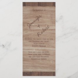 Country Wedding Program für Barn Wood Bears Programm