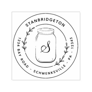 Country Wedding Round Custom Rücksendeadresse Permastempel