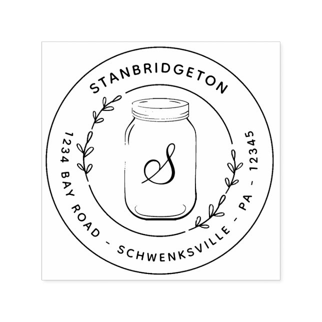 Country Wedding Round Custom Rücksendeadresse Permastempel (Design)