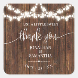 Country Wedding Rustic Brautparty Vielen Dank Quadratischer Aufkleber