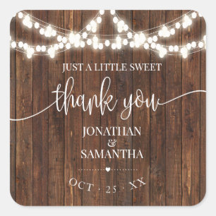 Country Wedding Rustic Brautparty Vielen Dank Quadratischer Aufkleber