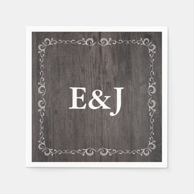 Country Wedding Wood Wedding Napkins Serviette (Vorderseite)