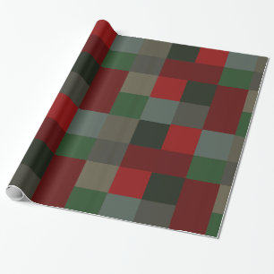 Country Weihnachten Kariert Traditionelles Design Geschenkpapier