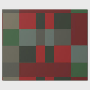 Country Weihnachts-Imitate Kariert Taupe Design Geschenkpapier