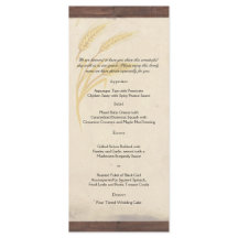 Country Weizengras auf Parchment-Hochzeitmenü