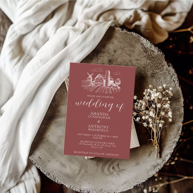 Country Western Barn Faire-part de mariage (Créateur téléchargé)