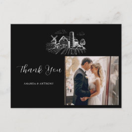 Country Western Barn Wedding Thank You Postkarte