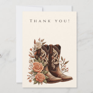 Country Western Blume mit Cowboy Boots Einladung
