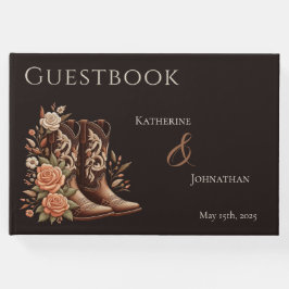 Country Western Blume mit Cowboy Boots Gästebuch