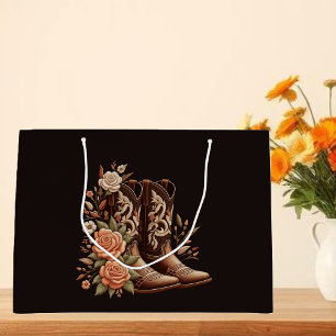 Country Western Blume mit Cowboy Boots Große Geschenktüte
