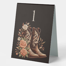 Country Western Blume mit Cowboy Boots Tischaufsteller