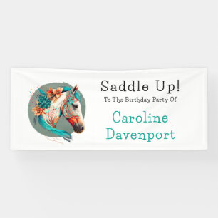 Country Western Boho Horse Geburtstagsparty Banner