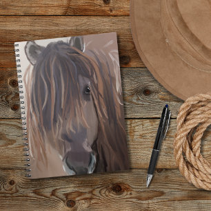 Country Western Brown Horse mit Funny Messy Hair Notizblock