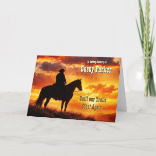 Country Western Cowboy Beileidsbekundung Dankeskarte