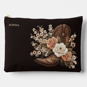 Country Western Cowboy Boot und Blume Zubehörtasche