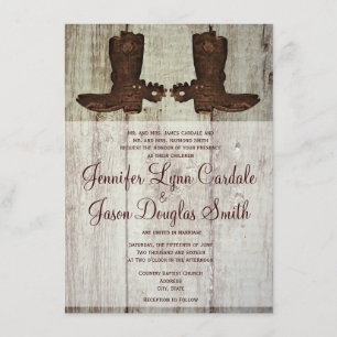 Country Western Cowboy Boots Hochzeitseinladungen Einladung