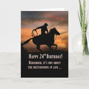 Country Western Cowboy Carte d'anniversaire 24e