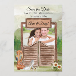 Country Western Cowboy Foto Save the Date