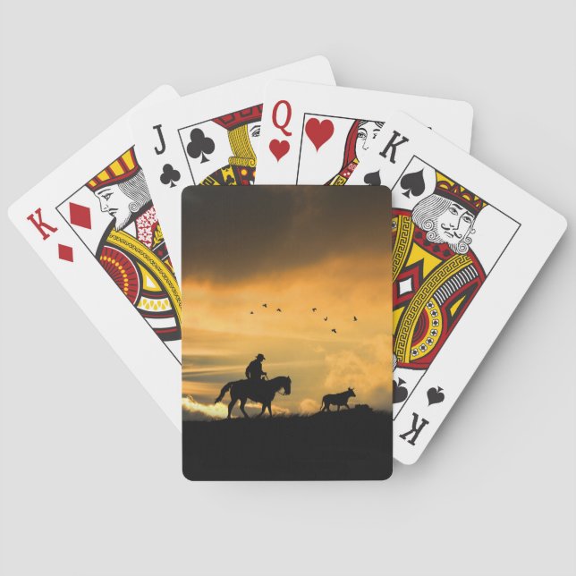 Country Western Cowboy Horse und Steer Spielkarten (Rückseite)