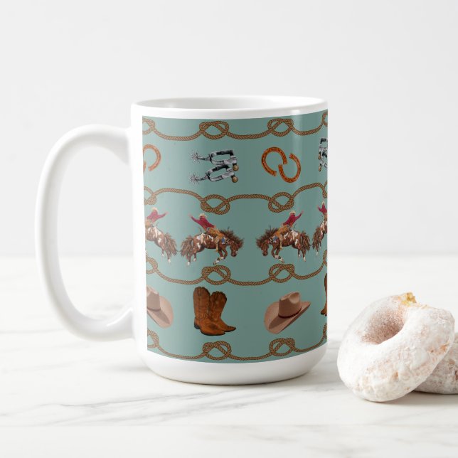 Country Western Cowboy  Kaffeetasse (Mit Donut)