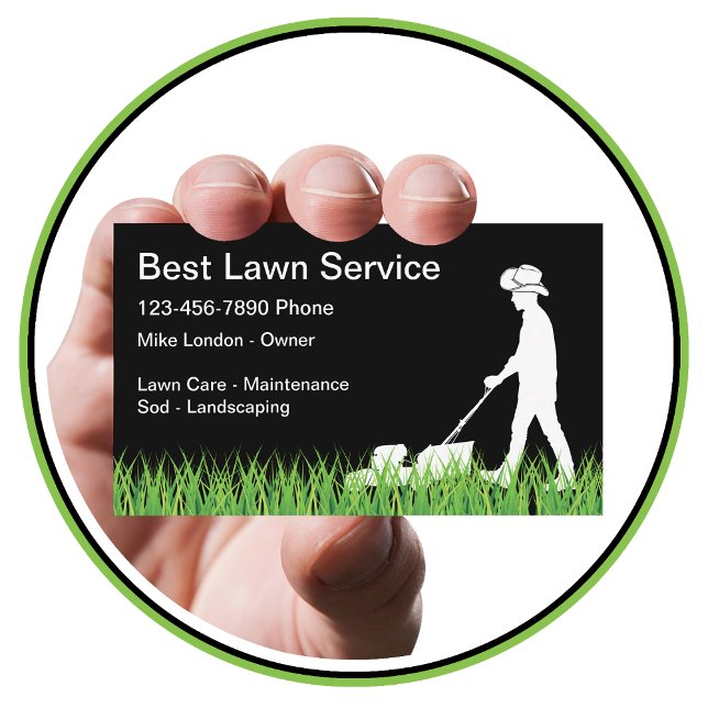 Country Western Cowboy Lawn Mowing Business Card Visitenkarte (Von Creator hochgeladen)