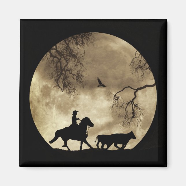 Country Western Cowboy Magnet (Vorne)