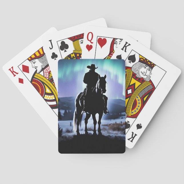 Country Western Cowboy Northern Lights Spielkarten (Rückseite)