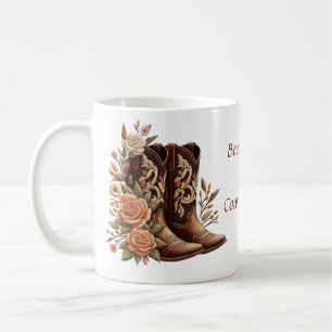 Country Western Cowboy-Stiefel mit Blumen Kaffeetasse