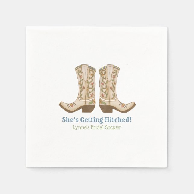 Country Western Cowgirl Brautparty Napkins Serviette (Vorderseite)