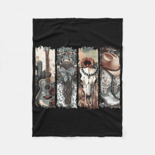 Country Western Cowgirl Cowboy Boots Kuh Skull Rod Fleecedecke