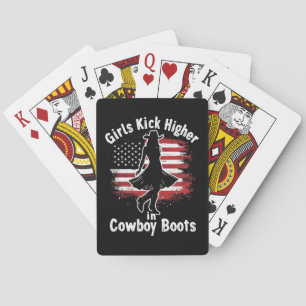 Country Western Cowgirl Girls treten in Stiefeln h Spielkarten