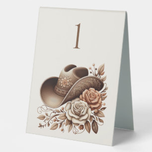 Country Western Cowgirl Hut mit Blumen Tischaufsteller