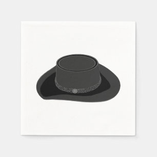 Country Western Flachrand Filzhut Serviette