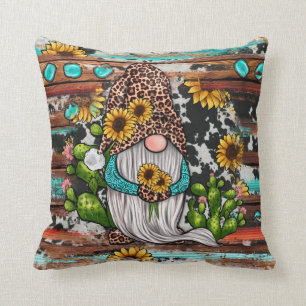 Country Western Gnome Sonnenblume Türkisstein Th Kissen