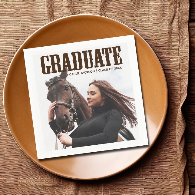 Country Western Graduate Foto Cowgirl Abschluss Serviette (Von Creator hochgeladen)