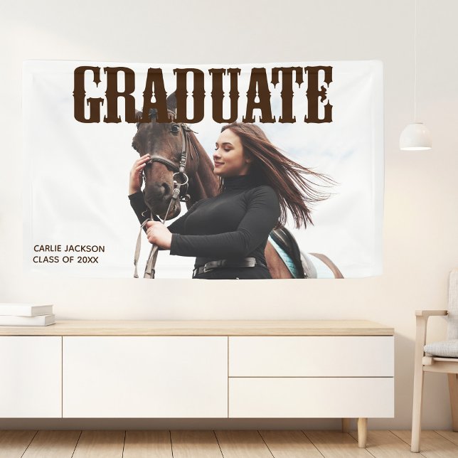 Country Western Graduate Foto Graduation Party Banner (Von Creator hochgeladen)