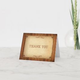 Country Western Grange Wood Merci Cartes