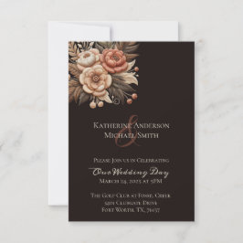 Country Western Hochzeitblumen Einladung