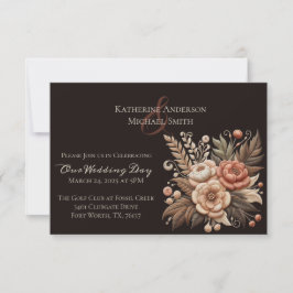 Country Western Hochzeitblumen Einladung