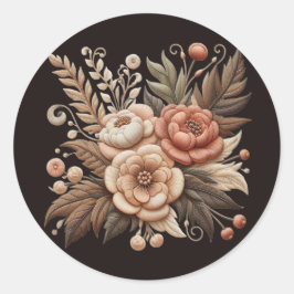 Country Western Hochzeitblumen Runder Aufkleber