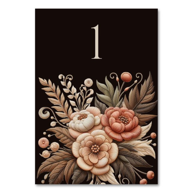 Country Western Hochzeitblumen Tischnummer (Vorderseite)