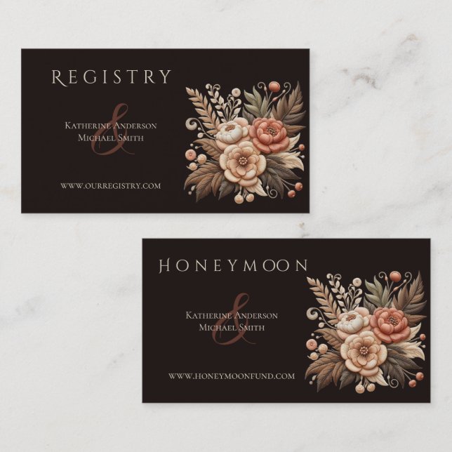 Country Western Hochzeitblumen Visitenkarte (Vorne/Hinten)