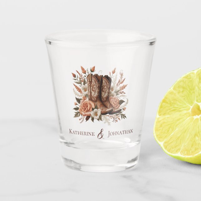 Country Western Hochzeitsgeld/Shot Dance- Schnapsglas (Vorderseite)