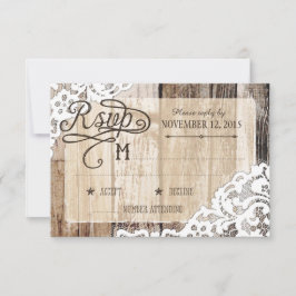 Country Western Holzwolle Rustic RSVP Card Karte